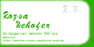 rozsa wehofer business card
